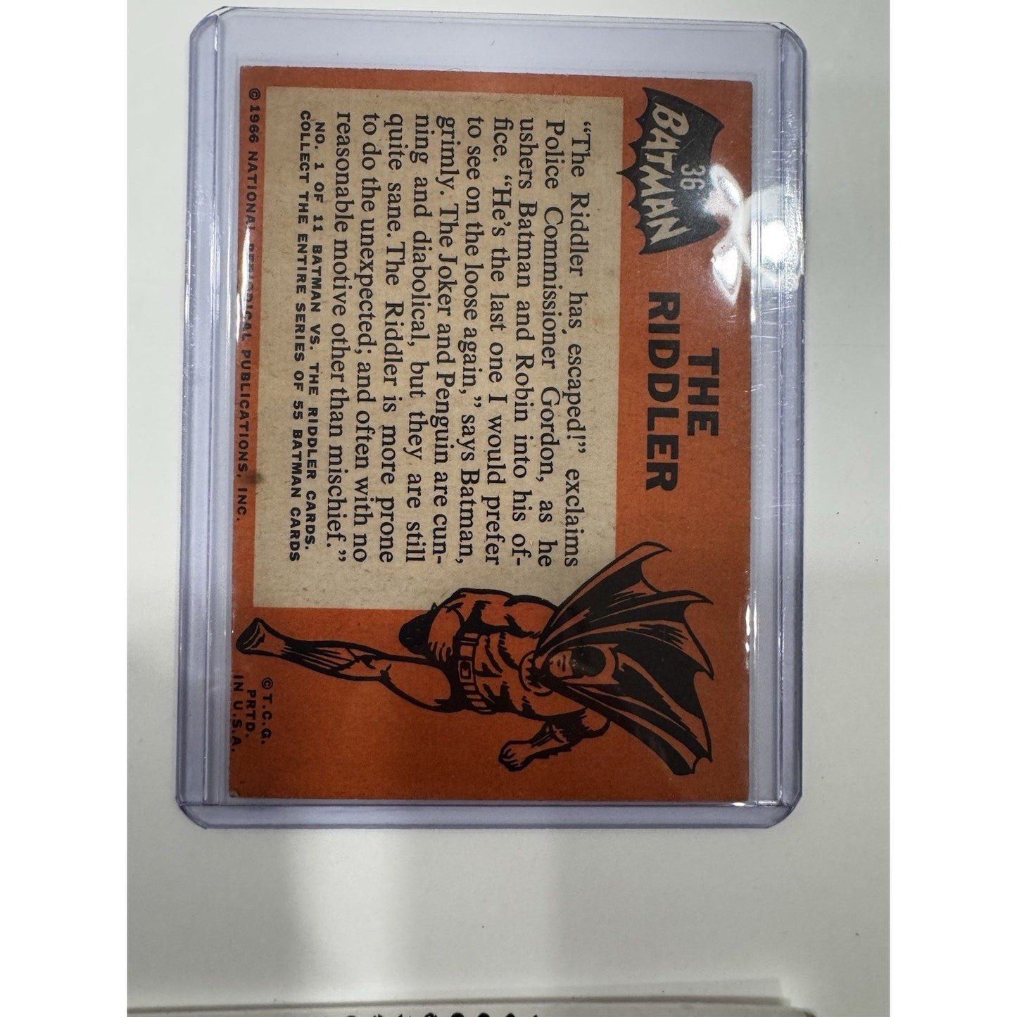 Original 1966 Topps Batman Black Bat Trading Card #36