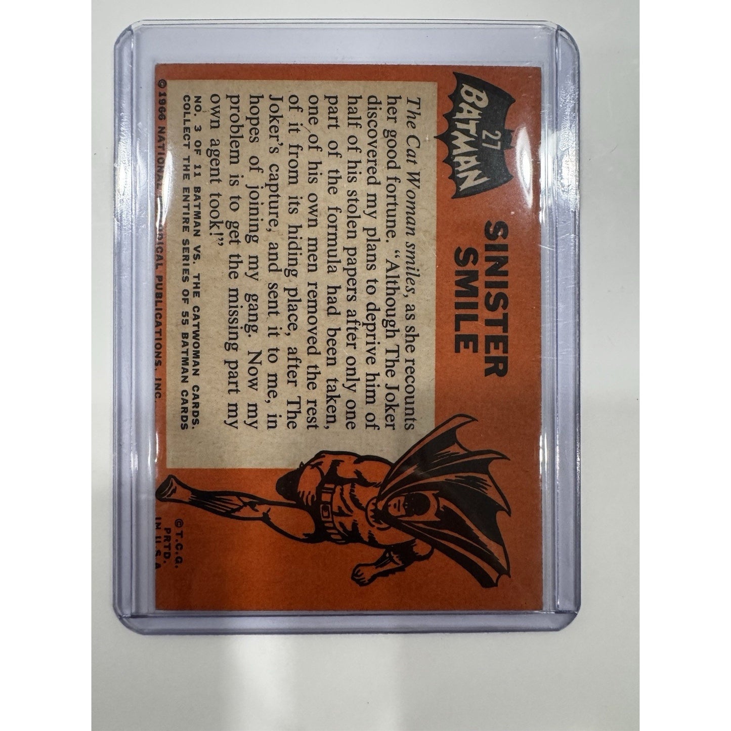 1966 Topps Batman Black Bat #27 Sinister Smile Good Condition