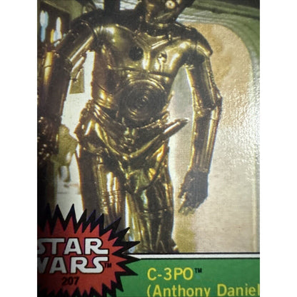 1977 Star Wars Card C-3PO GOLDENROD Error & Corrected Airbrushed Card