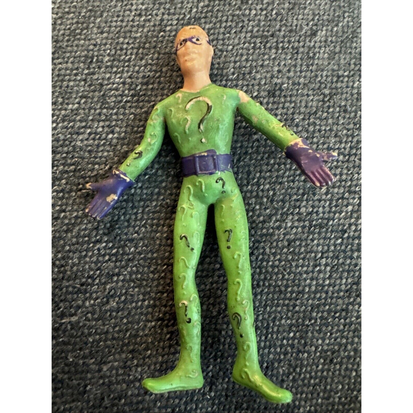 RIDDLER BEND ‘N FLEX - Mego 5” Rubber Bendable Figure - 1974 VG+ Condition