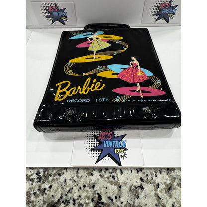 Complete Black 1961 Barbie Record Mattel Tune Tote Holds 10 Records