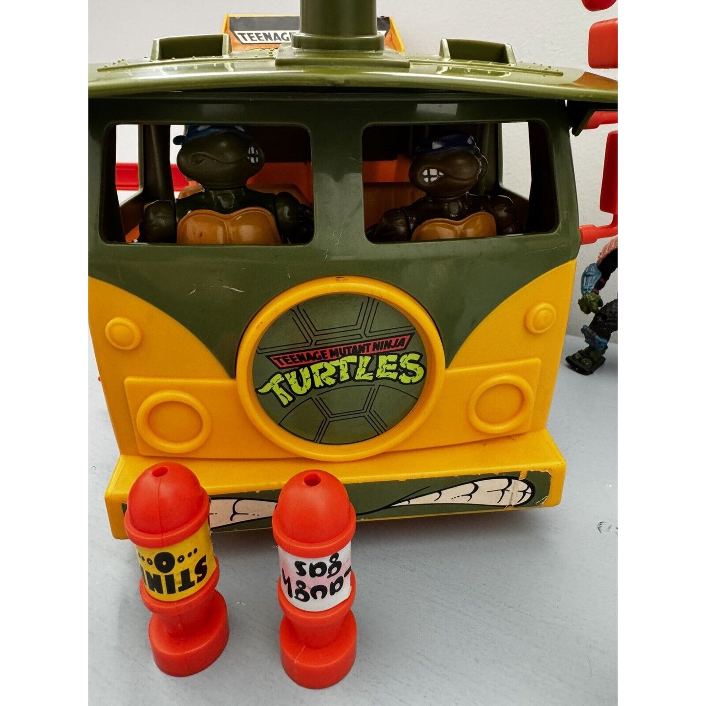 Vintage 1989 Teenage Mutant Ninja Turtles TMNT Party Wagon Complete With Figures