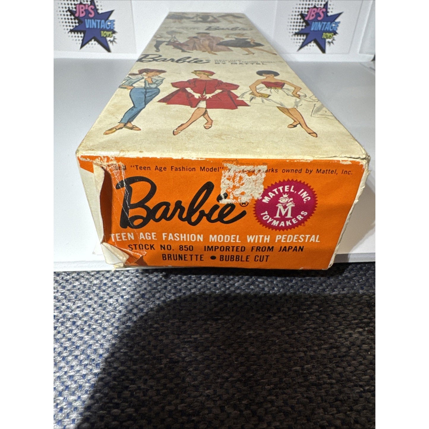 Vintage Mattel 1960s Brunette Bubble Cut Midge/ Barbie Doll Wearing Stripe #1963
