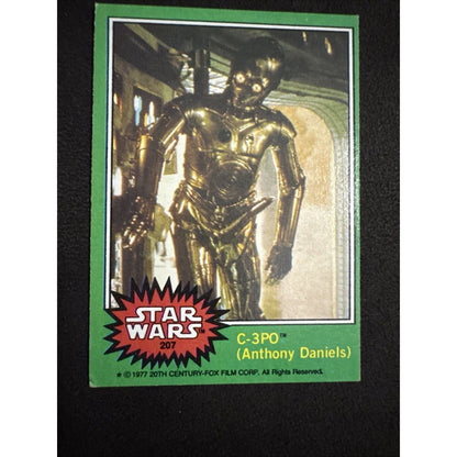 1977 Star Wars Card C-3PO GOLDENROD Error & Corrected Airbrushed Card