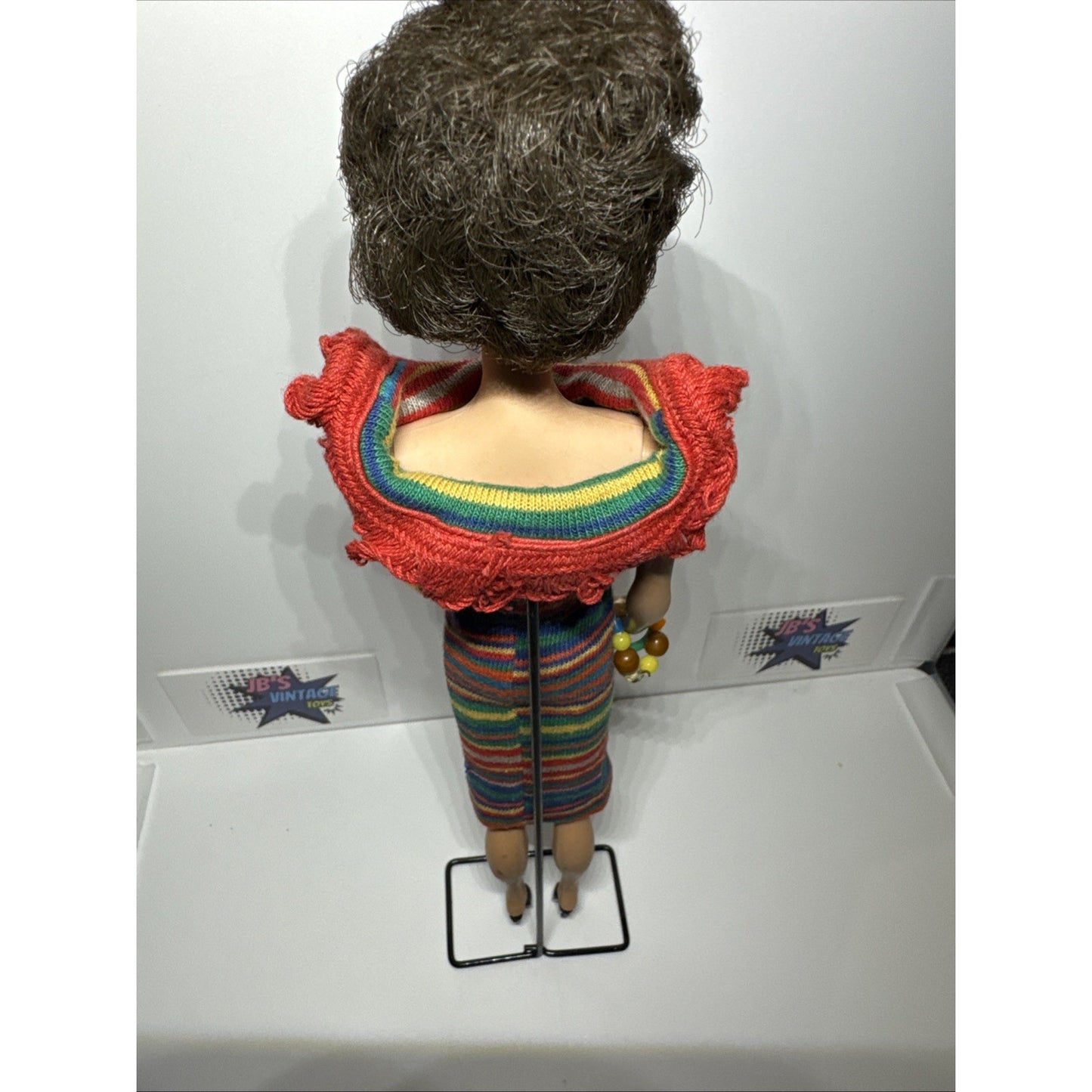 Vintage Mattel 1960s Brunette Bubble Cut Midge/ Barbie Doll Wearing Stripe #1963