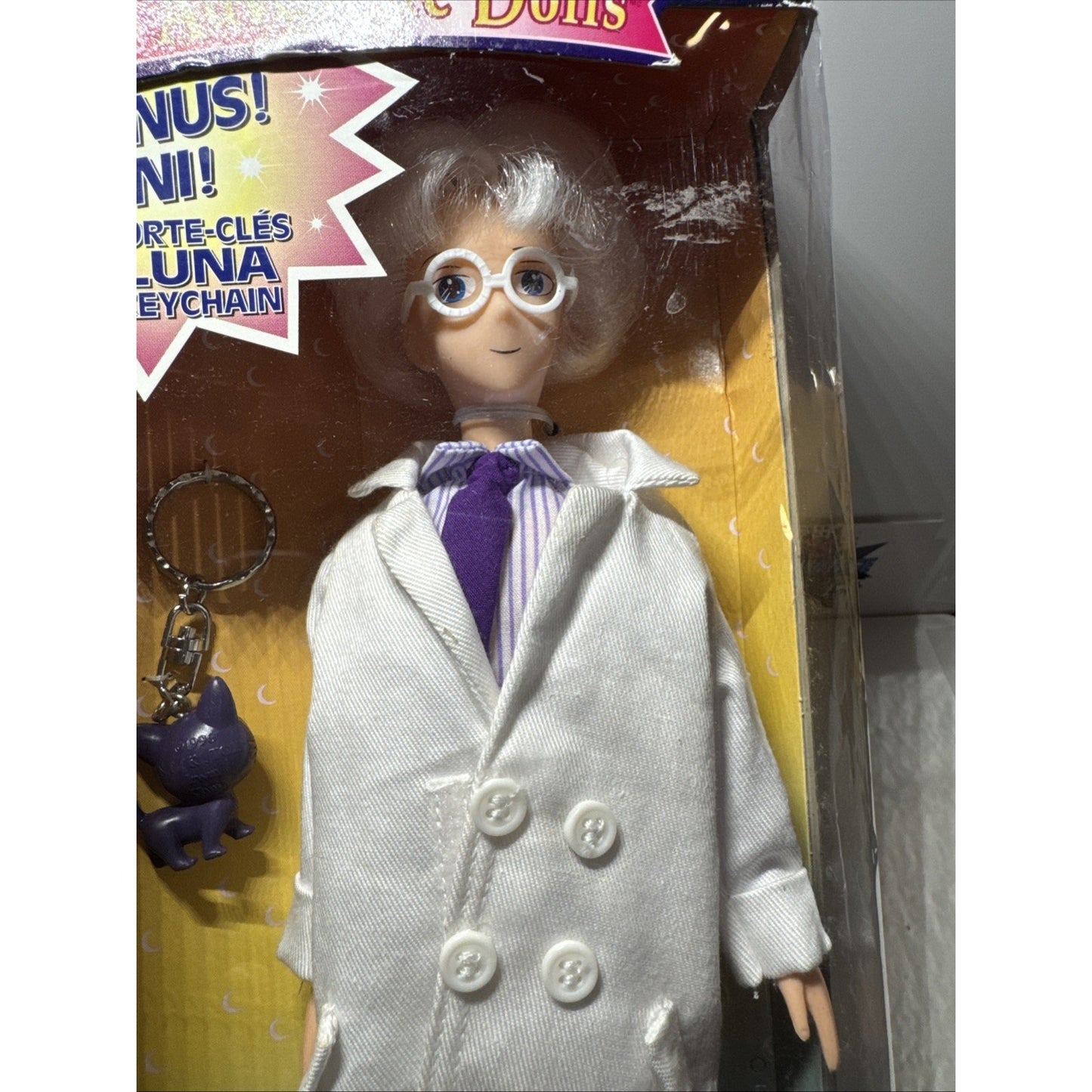 11.5" Sailor Moon Deluxe Adventure Doll Professor Tomoe W/Bonus Luna Irwin