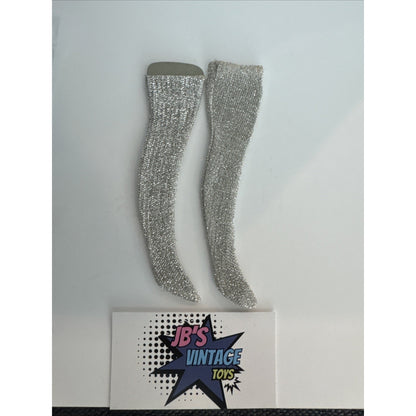 Vintage/Mod Barbie #1813 Snug Fuzz Silver Hose With Insert New