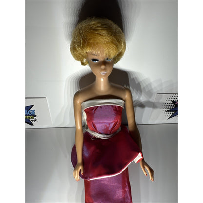 Vintage Mattel Bubblecut Barbie Fashion Doll Red Dress Sheath Sensation 1960’s