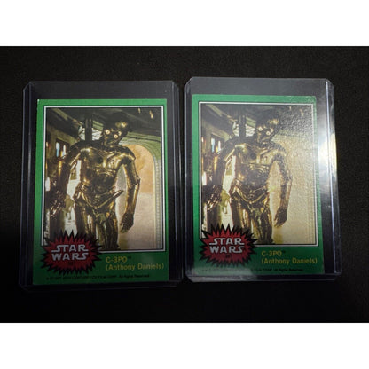 1977 Star Wars Card C-3PO GOLDENROD Error & Corrected Airbrushed Card