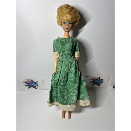 Vintage 1960’s Barbie Bubblecut Blonde wearing Green Sheath Dress
