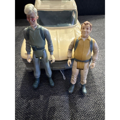 Vintage Real Ghostbusters ECTO-1 Figure Car Vehicle 1984 Kenner With 2 Figures