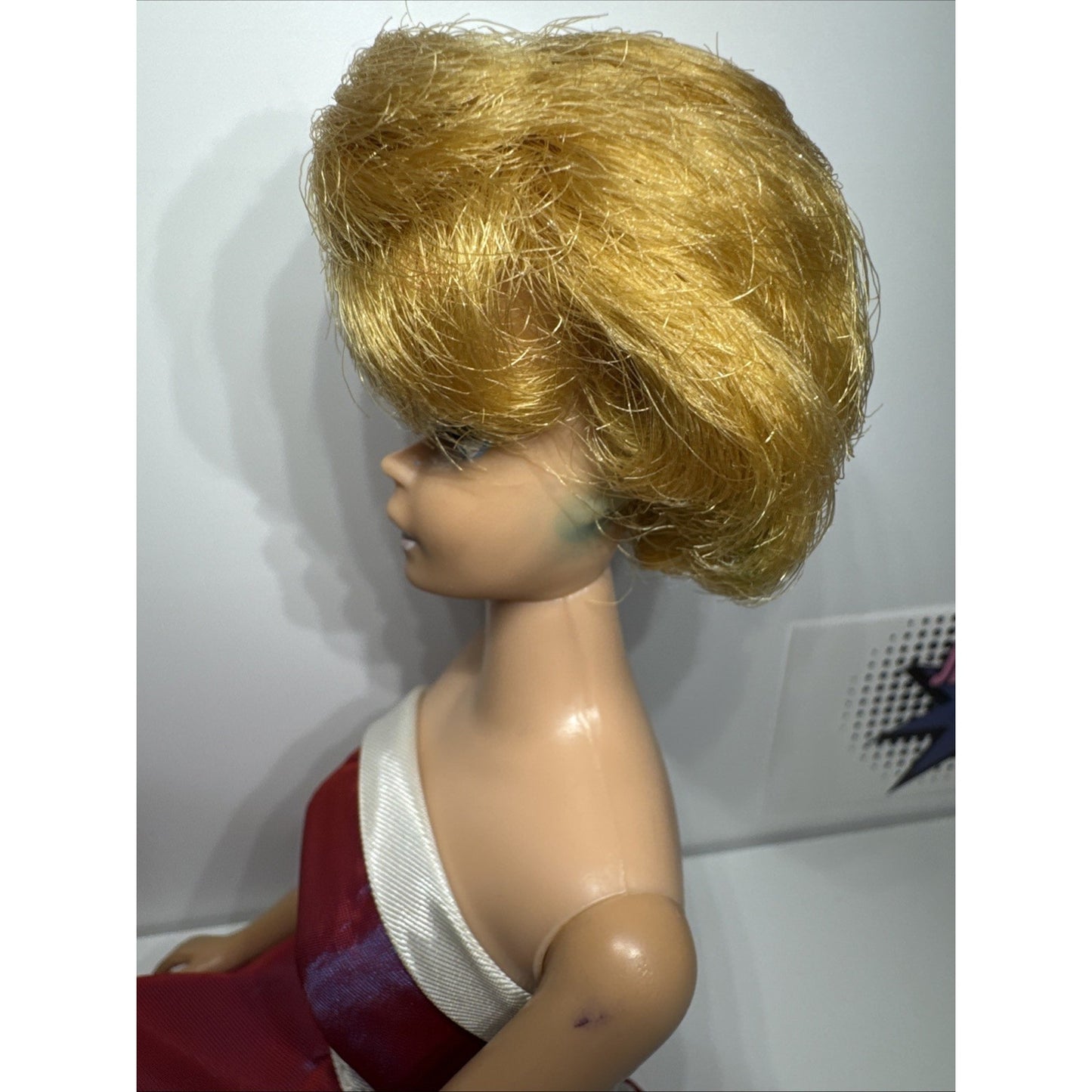 Vintage Mattel Bubblecut Barbie Fashion Doll Red Dress Sheath Sensation 1960’s