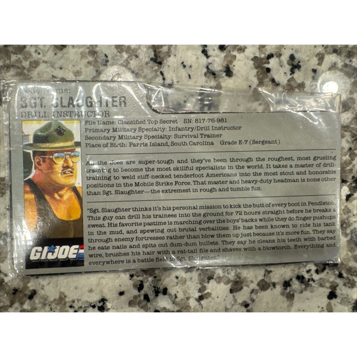 1986 Sgt Slaughter & Triple T Tank & Card Back GI Joe Vehicle & Bombstrike Figure