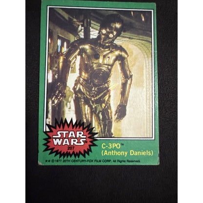 1977 Star Wars Card C-3PO GOLDENROD Error & Corrected Airbrushed Card