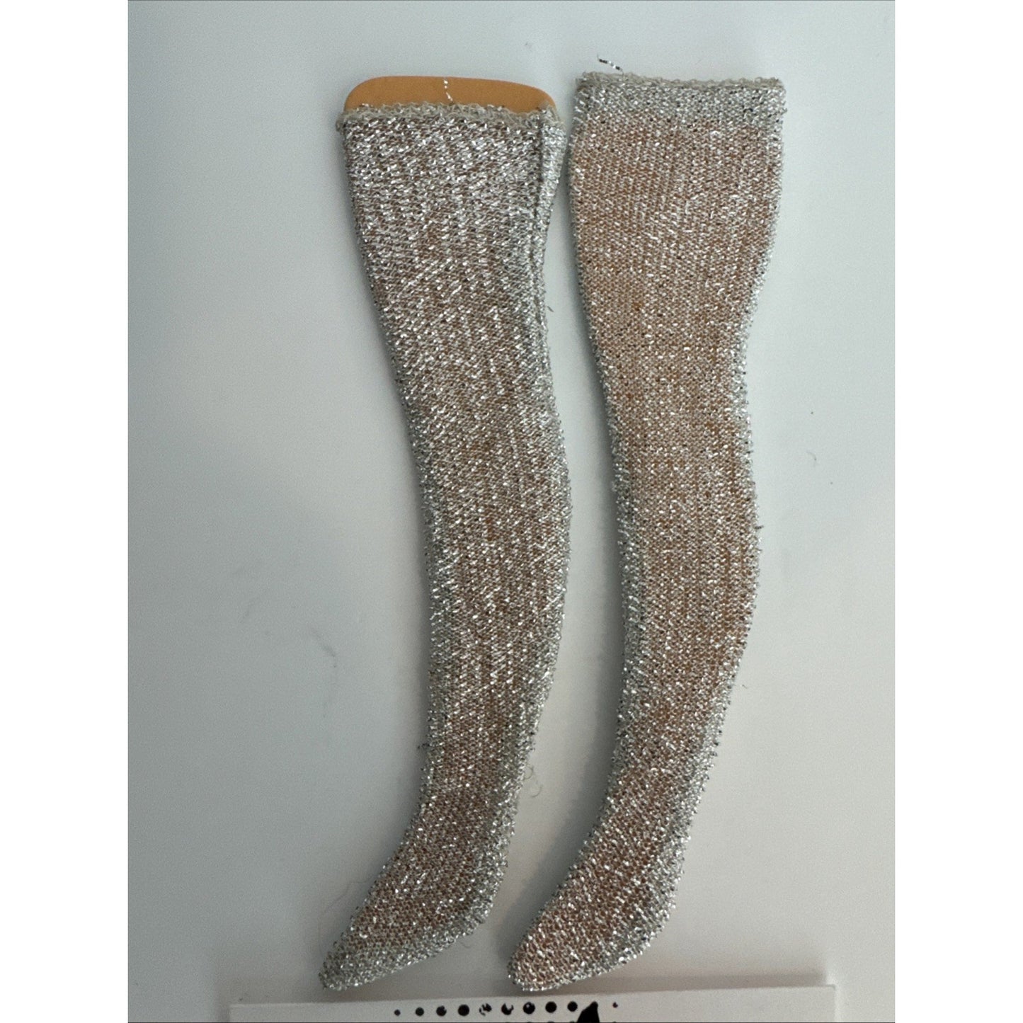 Vintage/Mod Barbie #1813 Snug Fuzz Silver Hose With Insert New