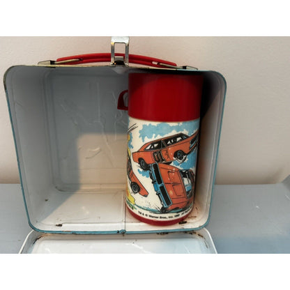 VINTAGE 1980 ALADDIN METAL LUNCH BOX Dukes OF Hazzard Thermos 1980s General Lee