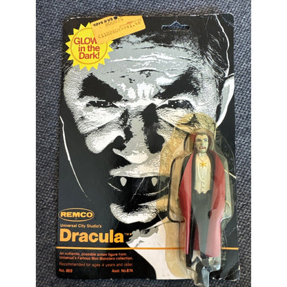 1981 ERROR CARD Dracula Remco Mini Monster Glow in the Dark Vintage Figure MOC