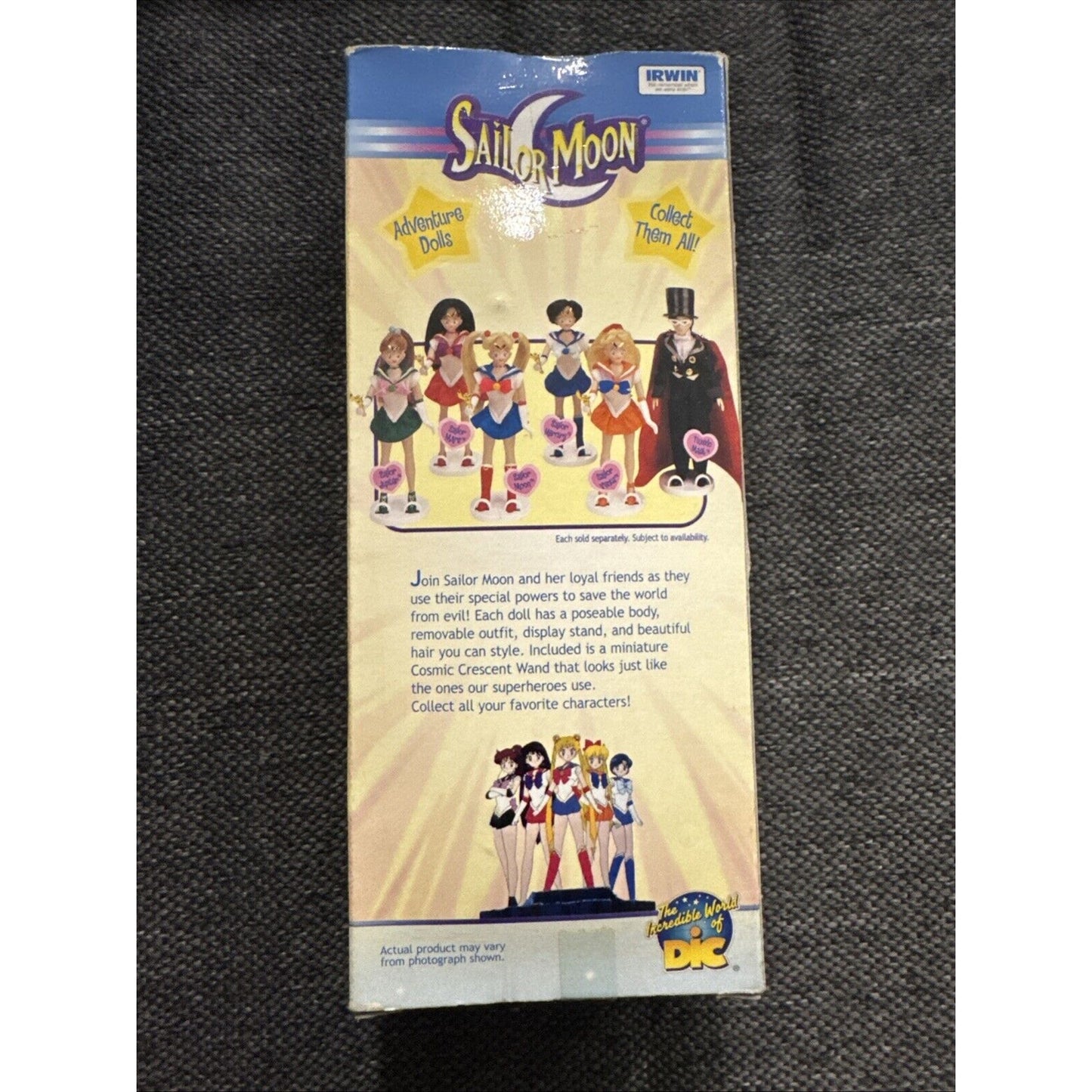 2001 Irwin Toy SAILOR MOON Tuxedo Mask Deluxe Adventure Doll Box Excellent