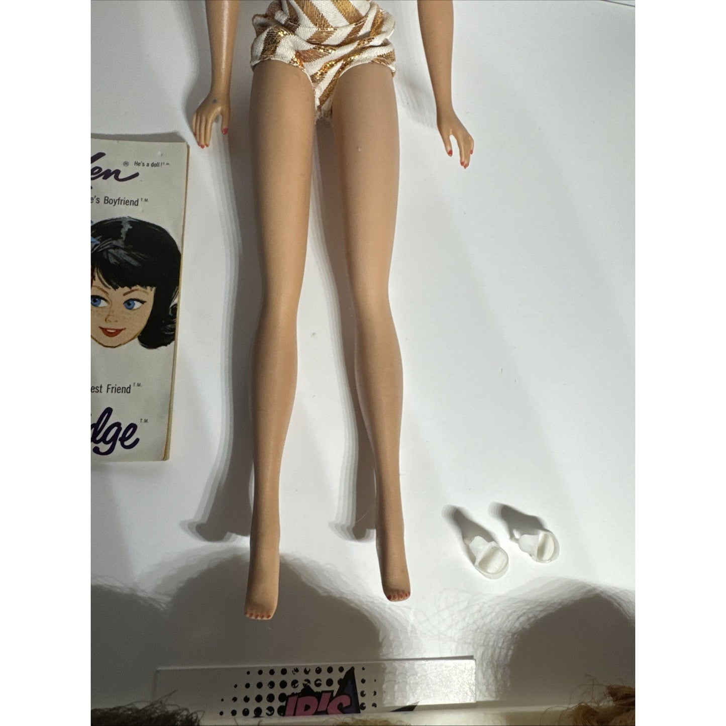 Vintage 1963 Barbie Fashion Queen Doll W/ Swimsuit & Headpiece, 3 Wigs & Shoes